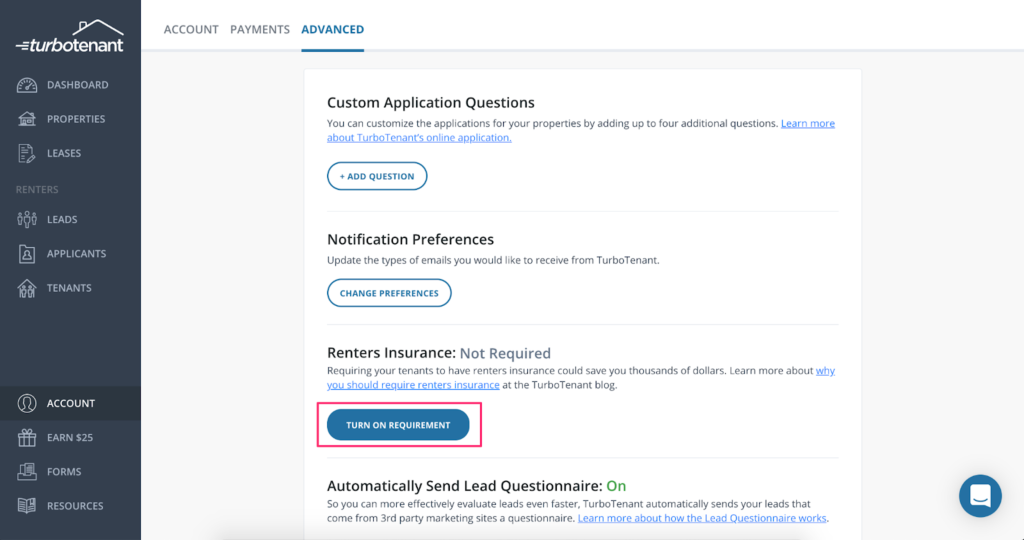 turbotenant-require-renters-insurance-setting
