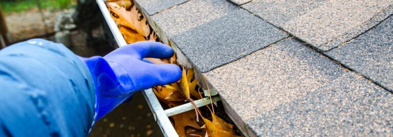 Spring maintenance for landlords, including cleaning the gutters.