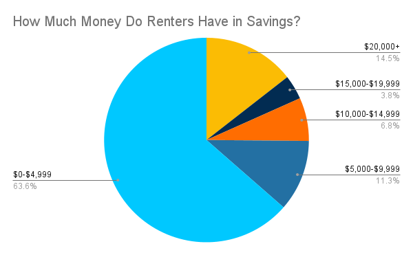 How much money do renters have in savings?